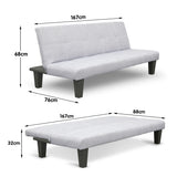 NNEDPE Sarantino 2 Seater Modular Linen Fabric Sofa Bed Couch Light Grey