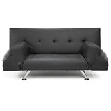 NNEDPE Sarantino 3 Seater Faux Leather Sofa Bed Lounge - Grey
