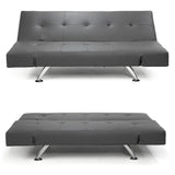 NNEDPE Sarantino 3 Seater Faux Leather Sofa Bed Lounge - Grey