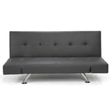 NNEDPE Sarantino 3 Seater Faux Leather Sofa Bed Lounge - Grey