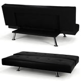 NNEDPE Sarantino 3 Seater Faux Leather Sofa Bed Lounge - Black