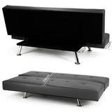 NNEDPE Sarantino 3 Seater Faux Leather Sofa Bed Lounge - Grey