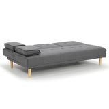 NNEDPE Sarantino Linen Fabric Sofa Bed Lounge Couch Futon - Dark Grey