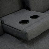 NNEDPE Sarantino Linen Fabric Sofa Bed Lounge Couch Futon - Dark Grey