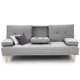 NNEDPE Sarantino Linen Fabric Sofa Bed Lounge - Light Grey