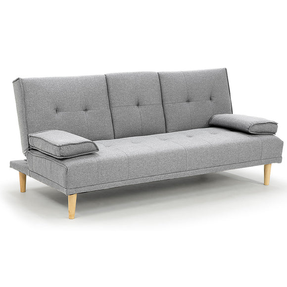 NNEDPE Sarantino Linen Fabric Sofa Bed Lounge - Light Grey