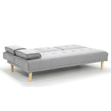 NNEDPE Sarantino Linen Fabric Sofa Bed Lounge - Light Grey