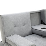 NNEDPE Sarantino Linen Fabric Sofa Bed Lounge - Light Grey