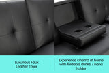 NNEDPE Sarantino Faux Leather Sofa Bed Lounge Furniture - Black