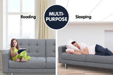 NNEDPE Sarantino 3 Seater Linen Sofa Bed Couch with Storage Ottoman - Grey