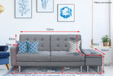NNEDPE Sarantino 3 Seater Linen Sofa Bed Couch with Storage Ottoman - Grey