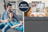 NNEDPE Sarantino 3 Seater Linen Sofa Bed Convertible Couch with Ottoman Grey