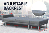 NNEDPE Sarantino 3 Seater Linen Sofa Bed Convertible Couch with Ottoman Grey