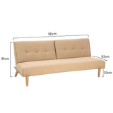 NNEDPE Soho 3 Seater Modular Linen Fabric Sofa Bed Couch  - Beige