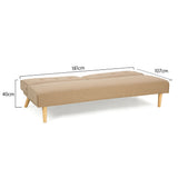 NNEDPE Soho 3 Seater Modular Linen Fabric Sofa Bed Couch  - Beige