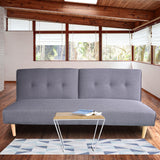 NNEDPE Soho 3 Seater Modular Linen Fabric Sofa Bed Couch Lounge Futon - Grey
