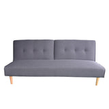 NNEDPE Soho 3 Seater Modular Linen Fabric Sofa Bed Couch Lounge Futon - Grey