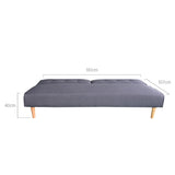 NNEDPE Soho 3 Seater Modular Linen Fabric Sofa Bed Couch Lounge Futon - Grey