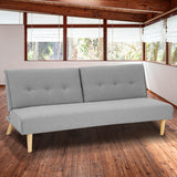 NNEDPE Soho 3 Modular Linen Fabric Sofa Bed Couch Lounge Futon - Light Grey