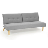 NNEDPE Soho 3 Modular Linen Fabric Sofa Bed Couch Lounge Futon - Light Grey