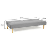 NNEDPE Soho 3 Modular Linen Fabric Sofa Bed Couch Lounge Futon - Light Grey
