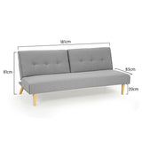 NNEDPE Soho 3 Modular Linen Fabric Sofa Bed Couch Lounge Futon - Light Grey