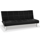 NNEDPE Sarantino 3 Seater Faux Leather Sofa Bed Couch - Black