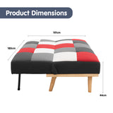 NNEDPE 3 Seater Modular Linen Fabric Wood Sofa Bed Couch - Multi-colour