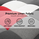 NNEDPE 3 Seater Modular Linen Fabric Wood Sofa Bed Couch - Multi-colour