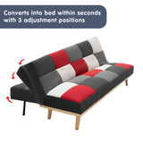 NNEDPE 3 Seater Modular Linen Fabric Wood Sofa Bed Couch - Multi-colour