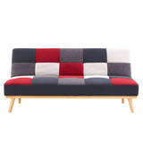 NNEDPE 3 Seater Modular Linen Fabric Wood Sofa Bed Couch - Multi-colour