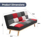 NNEDPE 3 Seater Modular Linen Fabric Wood Sofa Bed Couch - Multi-colour