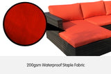 NNEDPE Malibu 3pc Outdoor Sofa Furniture Set with Chaise - Orange