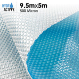 NNEDPE 500 Micron Solar Swimming Pool Cover 9.5m x 5m - Silver/Blue