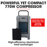 NNEMB 90L/day Commercial Industrial LGR Air Dehumidifier for Mould-Portable-Stackable-LCD Display-Wheels