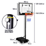 NNEMB Adjustable Basketball Stand System Kids Hoop Portable Height Rim Ring