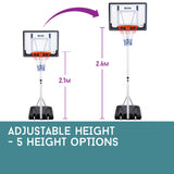 NNEMB Portable Basketball Hoop Stand System Height Adjustable Net Ring Kids