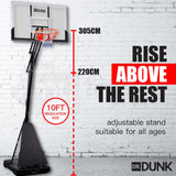 NNEMB Portable Basketball Stand System Hoop Height Adjustable Net Ring Slam