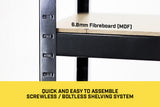 NNEDPE 5 Shelf Storage Rack - Galvanized Steel 180x90cm