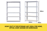 NNEDPE 5 Shelf Storage Rack Galvanized Steel - 180x120cm