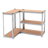 NNEDPE 5 Shelf Adjustable Storage Rack Work Table Galvanized Steel 180x90cm