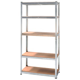 NNEDPE 5 Shelf Adjustable Storage Rack Work Table Galvanized Steel 180x90cm