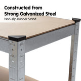 NNEDPE 5 Shelf Adjustable Storage Rack Work Table Galvanized Steel 180x90cm