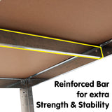 NNEDPE 5 Shelf Adjustable Storage Rack Work Table Galvanized Steel 180x90cm