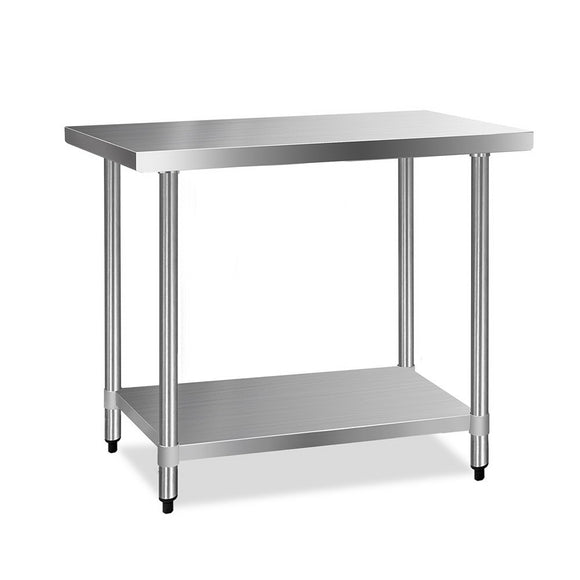 NNEDSZ 610 x 1219mm Commercial Stainless Steel Kitchen Bench