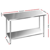 NNEDSZ 610 x 1524mm Commercial Stainless Steel Kitchen Bench