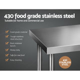 NNEDSZ 610 x 1524mm Commercial Stainless Steel Kitchen Bench