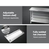 NNEDSZ 610 x 1524mm Commercial Stainless Steel Kitchen Bench