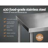 NNEDSZ 762 x 762mm Commercial Stainless Steel Kitchen Bench