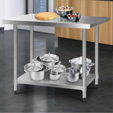 NNEDSZ 1219 x 762mm Commercial Stainless Steel Kitchen Bench